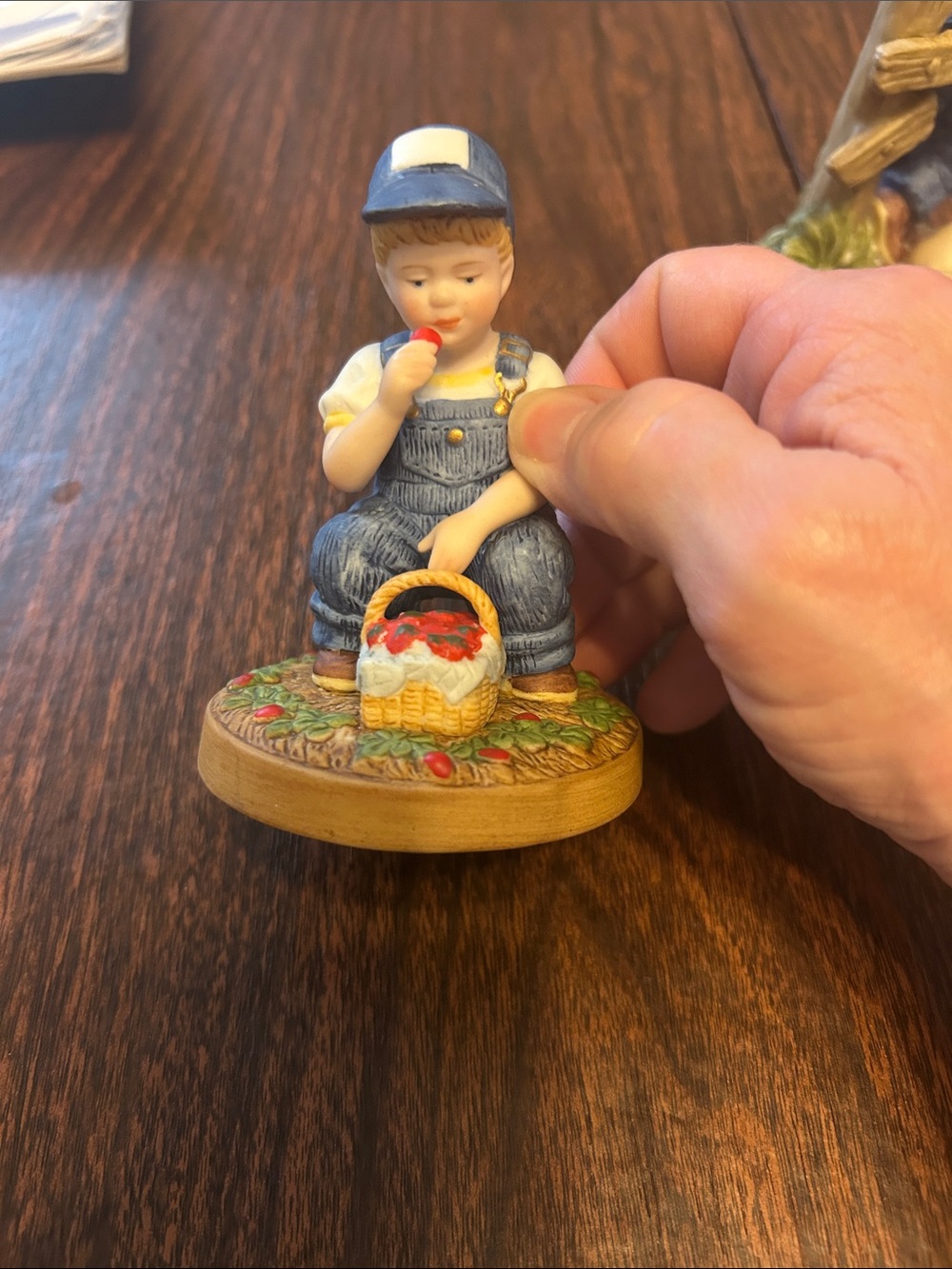 Country Store little boy picking strawberries 1983